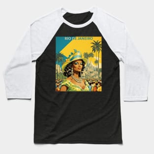 Rio de Janeiro Brazil Vintage Tourism Travel Poster Baseball T-Shirt